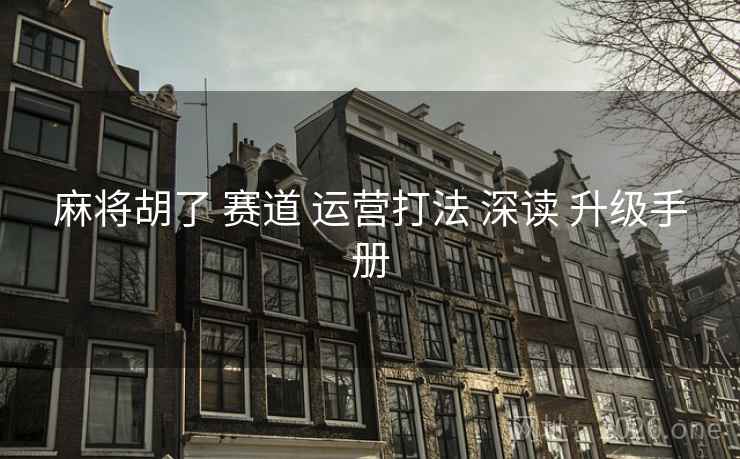 麻将胡了 赛道 运营打法 深读 升级手册