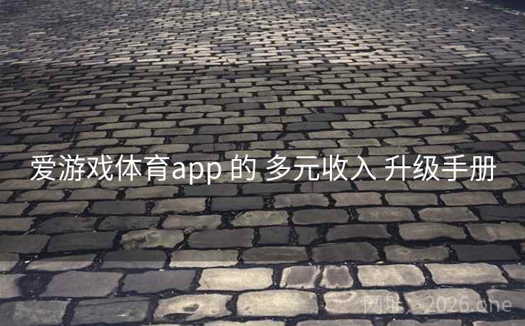爱游戏体育app 的 多元收入 升级手册 爱游戏体育app 的 多元收入 升级手册